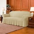 Subrtex 1Piece Seersucker Sofa Slipcover Skirt Stretch Couch Cover
