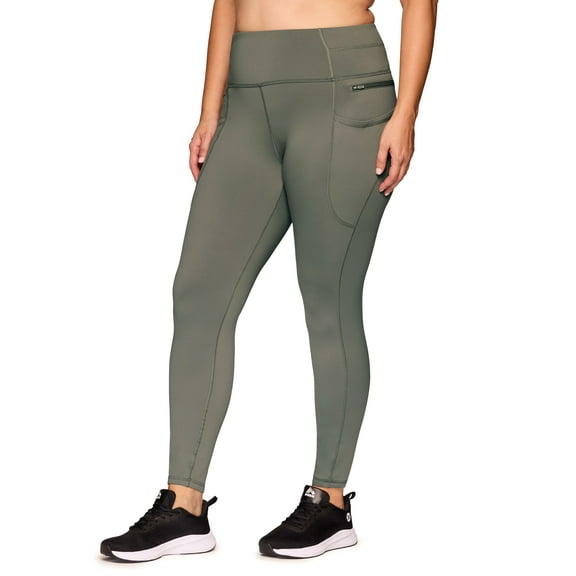 RBX Active Women's Plus Size Full Length High Waist Fleece Lined Leggings with Pockets