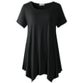 thumbnail image 6 of VEPKUL Womens Plus Size Casual Tops Crewneck Short Sleeve Shirt Floral Blouses Tunic Tops Black 3X, 6 of 8