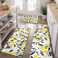 thumbnail image 2 of Yellow Lemon Fruit Leaves White Pattern Kitchen Rugs Sets Of 3,Kitchen Runner Rugs Non Skid Washable,Decorative Kitchen Floor Mats for Kitchen,Sink,Laundry,17"x30"+ 17"x47" + 17"x59", 2 of 6