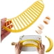 thumbnail image 5 of Cortador de plátano, perfecto para ensaladas de frutas, mango genérico, cortador de fruta de plátano de plástico, cortador, cortador, herramienta de cocina, amarillo, 5 of 5