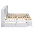 thumbnail image 6 of Queen Size Platform Bed with Storage Headboard and 8 Drawers, Wooden Bed Frame with Built-in Shelf and Sturdy Wood Slats Support, for Teens Adults Bedroom, No Box Spring Needed, White, 6 of 7