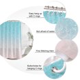 thumbnail image 3 of Aqua Blue Ombre Ocean Waves Bathroom Shower Curtains with 12 Hooks Polyester Waterproof Shower Curtain for Stalls and Bathtubs Summer Sea Coastal Decorative Bathroom Privacy Curtain 60x72 Inches, 3 of 9