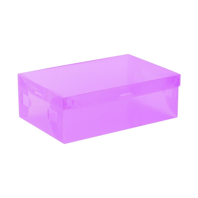 Caja de zapatos de plástico transparente, apilable, organizador de almacenamiento con tapa abatible, diseño plegable para organizar el armario, contenedor multiusos, solución ordenada.