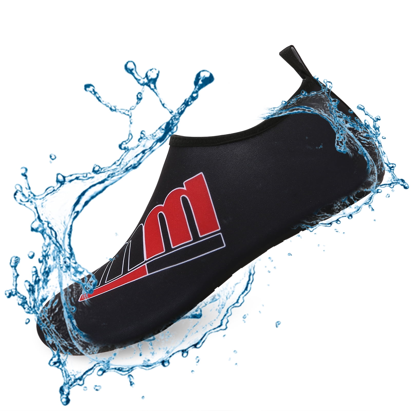 Men and Women a Slip On Barefoot Quick-Dry Beach Aqua Yoga Water Shoes (MM/Black, 7.5-8.5 Women/6.5-7.5 Men)