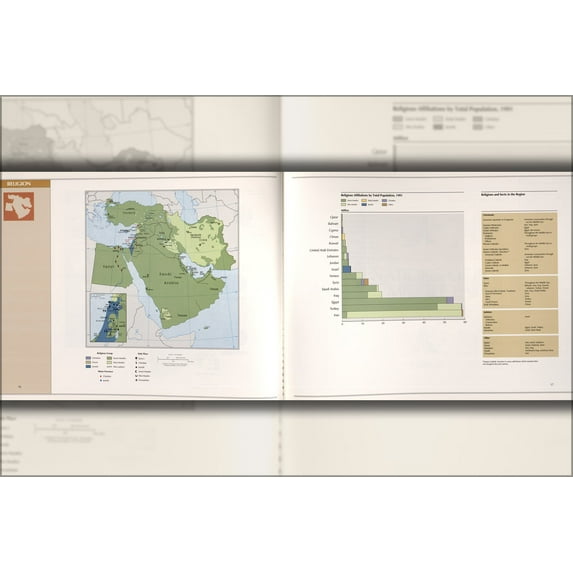 24"x36" Gallery Poster, cia map of middle east religion