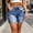 Dark Blue, variant on PYGNJK Women's Denim Ripped Shorts Frayed Hem Loose Fit Vintage Summer Jean Short Pants with Pockets Streetwear