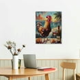thumbnail image 3 of Nawypu Vintage Farmhouse Rooster Canvas Prints Wall Art Modern Pictures Artwork  Canvas Prints Tropical Beach Cocktail Bar Funny Rooster Chicken Wall Art for Living Room, 3 of 5