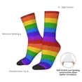 thumbnail image 4 of Sigee Colorful Glitter Rainbow for Contrast Design Soft Moisture-Wicking Socks Crew Casual Athletic Stretchy Loose Middle Tube Socks, 4 of 6