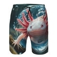 thumbnail image 3 of Salouo Bubbles Axolotl Fantasy Pattern Swim Trunks for Men,Men's Hawaiian Bathing Suit Swimsuits Quick Dry Swimming Board Shorts Beach Shorts with Pockets-3X-Large, 3 of 6