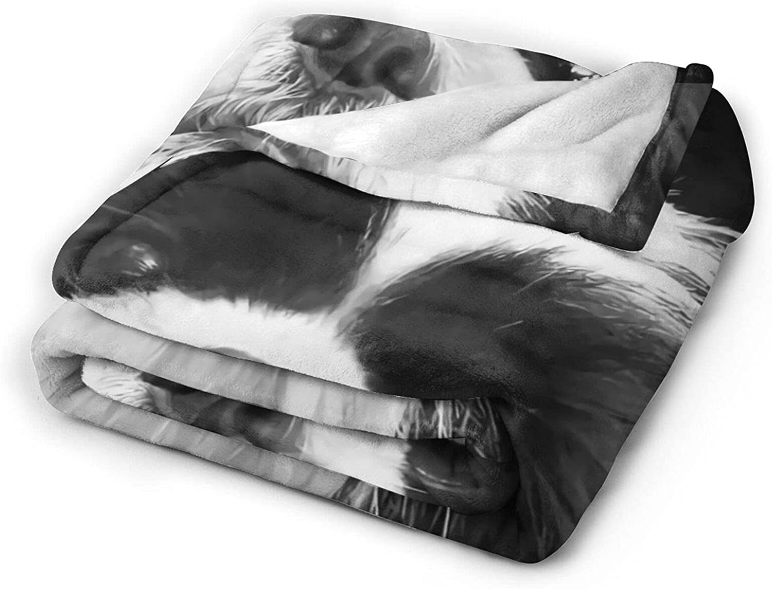 Newhomestyle 3D Flannel Plush Throw Blanket, 60"x50" Black White Shih Tzu Dog Family Pet Cute Animal Pattern, Super Cozy Air Conditioning Blanket
