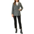 thumbnail image 2 of MODA NOVA Juniors Notched Lapel Long Sleeves Double Breasted Winter Trenchcoat, 2 of 6