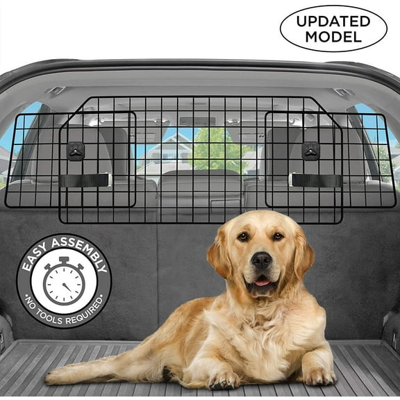 Pawple Dog Car Barrier for SUV's, Cars, Vehicles, & Trucks, Adjustable Large Pet Divider - Universal Fit