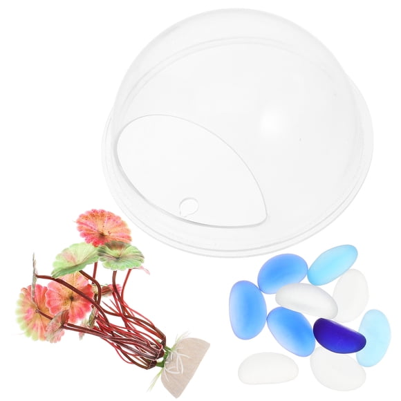 IFANLANDOR Multi Acrylic Fish Bowls for Betta Fish Wall Mount Living Room 1Set