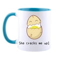 thumbnail image 2 of She Cracks Me Up! Cus I’m Eggtraordinary Coffee Mugs,Blue Coffee Cup Couples Sets - Funny His & Her Gifts - Husband and Wife Anniversary Presents - Wedding or Engagement Gift, 2 of 3