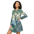 thumbnail image 3 of FORMRS Womens Long Sleeve Nightgowns Crew Neck Sleep Shirt Soft Pajamas Sizes S-3XL, Retro Tree, 3 of 8