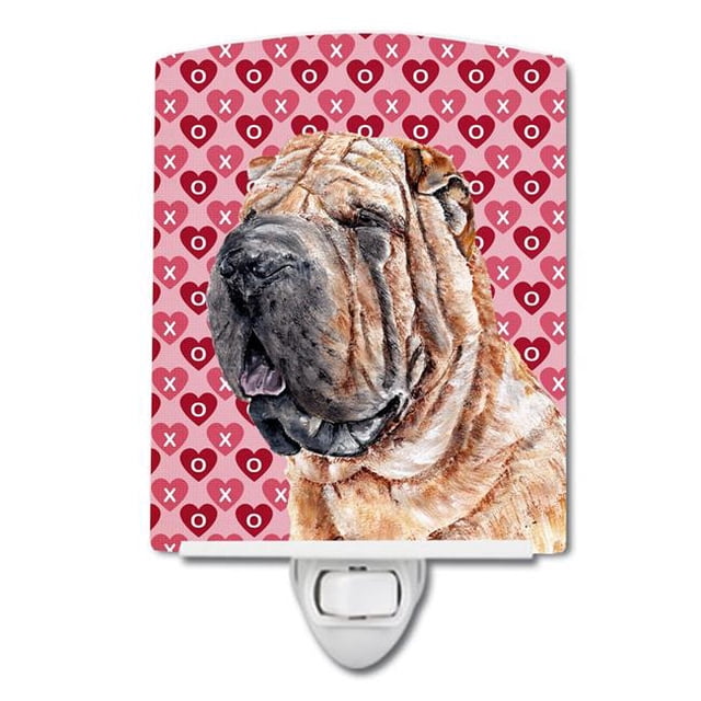 Carolines Treasures SC9695CNL Shar Pei Hearts & Love Ceramic Night Light