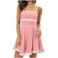 thumbnail image 2 of Casual Dresses for Women Fashionable Solid Color Curved Suspender Waist Cinching Dress A-Line Party Dress with Pockets, 2 of 6