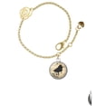 thumbnail image 2 of Delight Jewelry Silvertone Domed Music - Piano Gold-tone Rose Link Chain Bracelet, 6.25"+1.75" Extender, 2 of 4