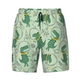 thumbnail image 4 of Lsque Mens Swim Trunks Cute Dinosaurs in Space Pattern - Bathing Suit Compression Liner - Beach Swim Shorts Swimwear - (S-3XL) - Stretch Quick Dry -Large, 4 of 9
