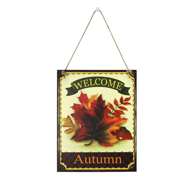Inteprter Señal de calabaza para puerta, placas de cosecha, placa colgante llamativa, decoraciones de regalo, adorable colgador de bienvenida de Acción Kits de decoración para fiestas JM00922 Inteprter HA063883-02