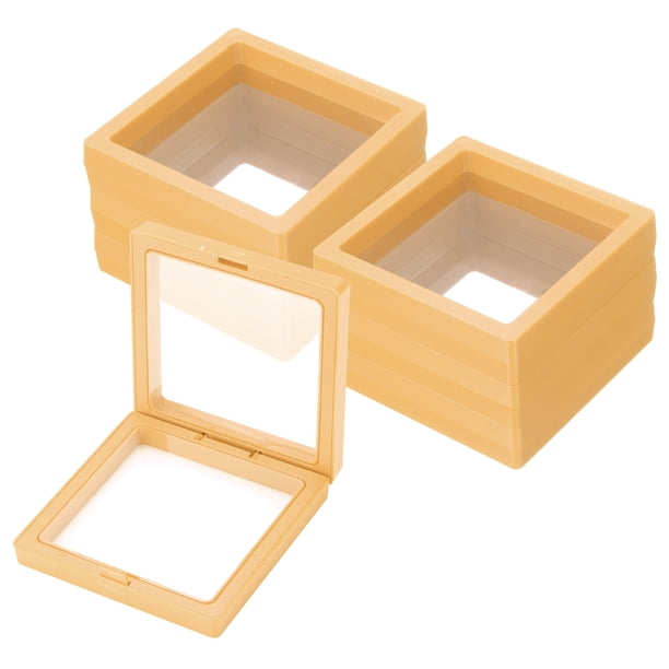 Uxcell 20 Pcs Caja de Almacenamiento para Uñas Postizas, Caja de Exhibición para Uñas, Organizador para Arte de Uñas, Regalos de Joyería, Suministros de Almacenamiento para el Hogar, Amarillo
