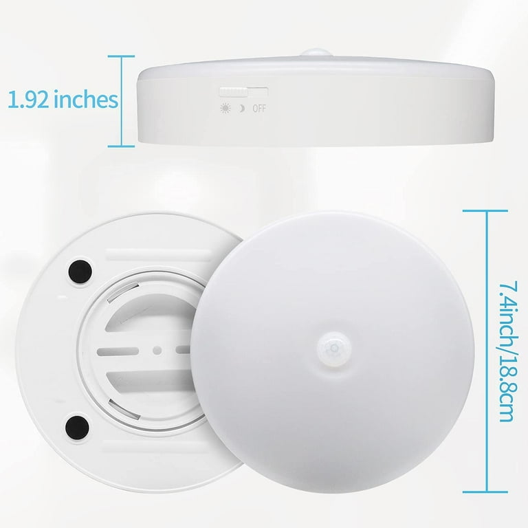 TOOWELL Motion Sensor Light Indoor Battery Operated, Battery Powered  Ceiling Light,Round Wireless Closet Lights Without Wiring for Hallway Shed  Pantry Garage Porch Bathroom Wall,180LM 6000K Daylight - Yahoo Shopping