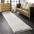 thumbnail image 1 of nuLOOM Neva Plush Shag Runner Rug, 2' 6" x 6', Ivory, 1 of 4