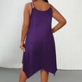thumbnail image 3 of UPPADA Plus Size Summer Dress for Women Soft Spaghetti Strap Sleeveless Sundress Summer Midi Dress Hawaiian Bohemian Beach Cover up Dress Solid Casual Dress Purple,XL, 3 of 7