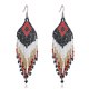 thumbnail image 1 of Pendientes de borlas de cuentas largas - Cuentas de colores boho Pendientes de borlas de cuentas hechas a mano, 1 of 5