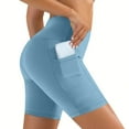 thumbnail image 5 of ZyeKqe Shorts for Women Stretchy High Waisted Yoga Shorts Butt Lifting Slim Fitted Workout Gym Running Shorts with Pockets, 5 of 10