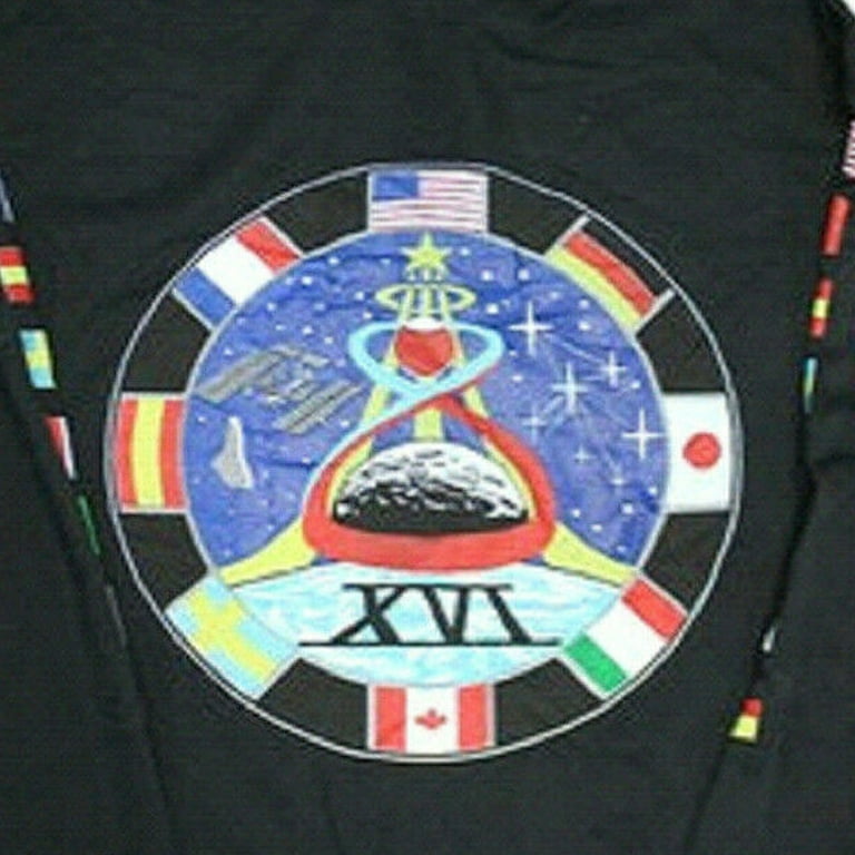 NASA Astronaut Group 16 Men s Black Hoodie Sweatshirt with Flags on Sleeves Large Walmart