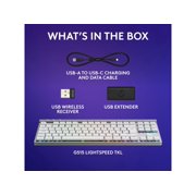 Logitech G515 LIGHTSPEED TKL Low Profile Wireless Gaming Keyboard - GL Brown Tactile Switches, LIGHTSYNC RGB, Thin Tenkeyless Design, PBT Keycaps - White