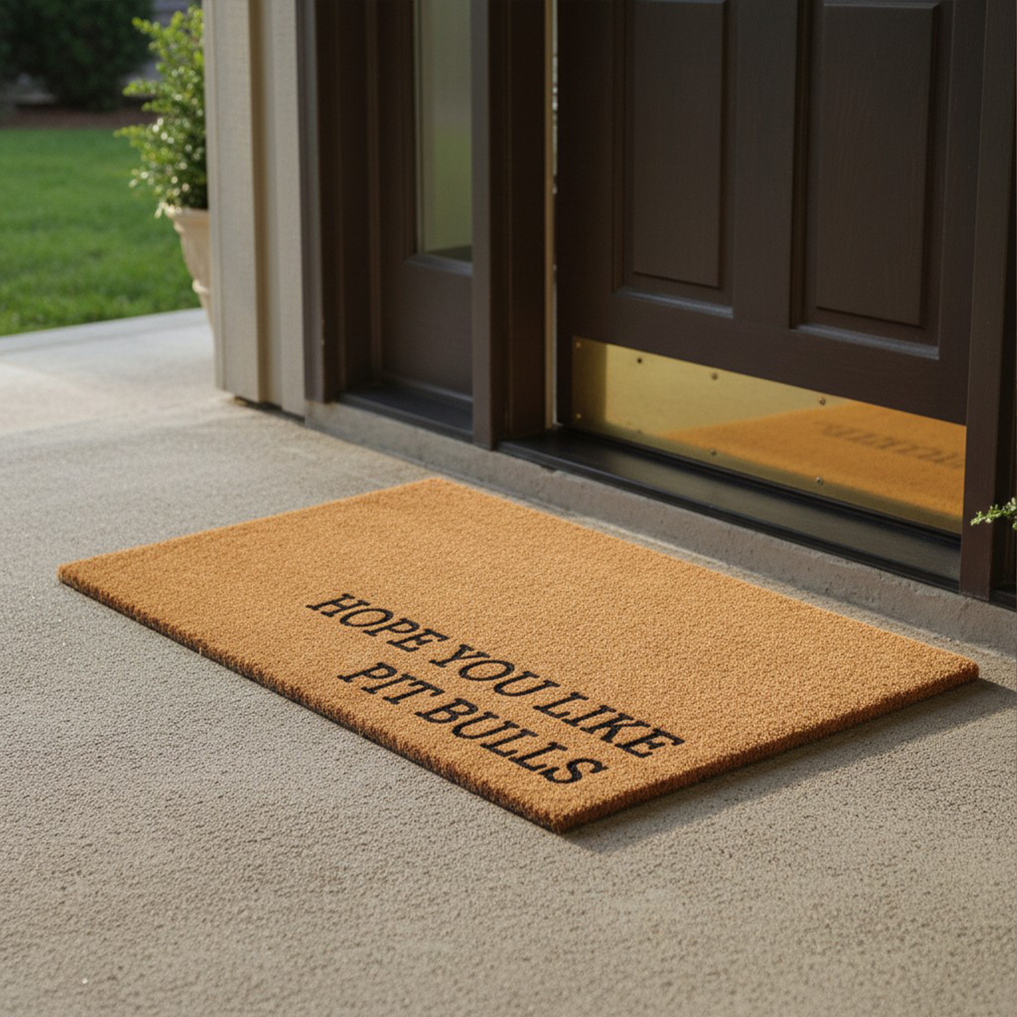 Hope You Like Pit bulls Non Slip Vinyl Backing, Front Door Mat, Entryway Door Mat, 17"x29"