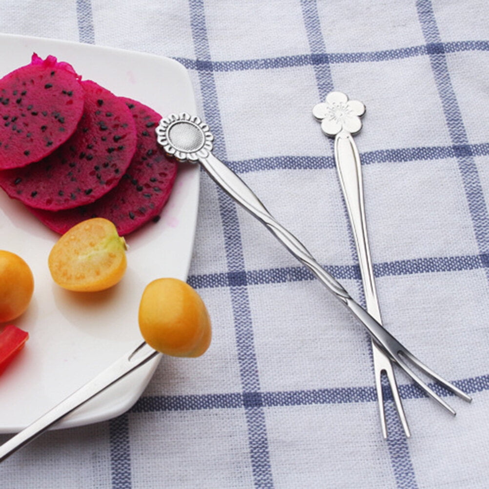 人気アイテムランキング Steel Stainless 5PCS 2 Mini Flower Fork Fruit JenKIT0504g 女性情報誌