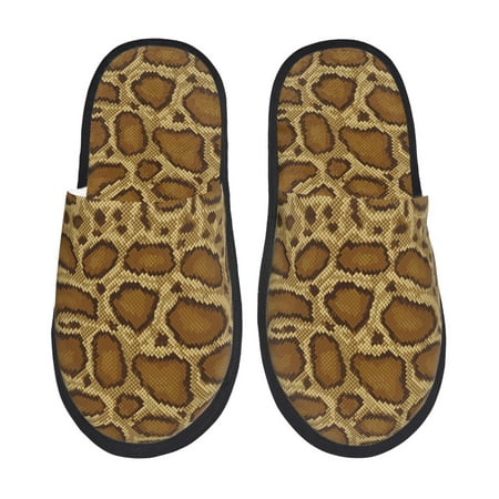 

Slippers for Women Classic Snake Print Gold Womens Slippers Fuzzy Winter House Shoes Soft Anti-Skid Slippers Indoor and Outdoor