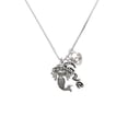 thumbnail image 2 of Delight Jewelry Silvertone Mermaid - Love and Lock Charm Necklace, 18"+1", 2 of 4