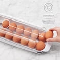 thumbnail image 2 of FridgeView Soporte para huevos con ruedas, organizador apilable para huevos con bandeja extraíble para almacenamiento en el refrigerador, 2 of 5
