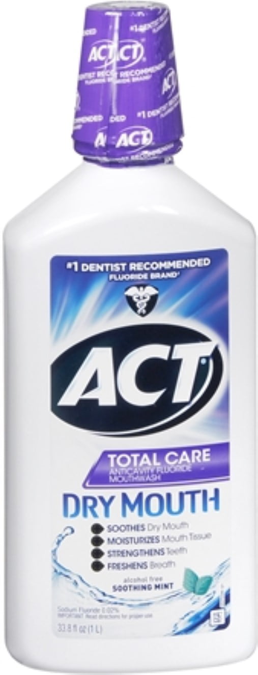 ACT Total Care Dry Mouth Anticavity Fluoride Mouthwash Soothing Mint 33