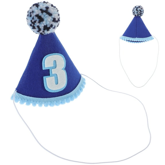 Baby Birthday Cone Hat for Toddler 3rd Birthday Party Headdress Decorative Prop
