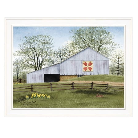 Tulip Quilt Block Barn by Billy Jacobs Printed Wall Art Wood Multi-Color