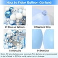 thumbnail image 3 of Blue and Silver balloon Arch Kit, Blue Balloon Garland Kit, Metallic Blue White and Silver Confetti Latex Balloons for Boy Girl Party Birthday Baby Shower Wedding Graduation Anniversary Decorations, 3 of 13