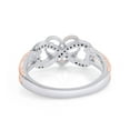 thumbnail image 3 of AFFY 0.10CT Natural Diamond Two Tone Heart Infinity Anchor Rope Promise Ring 14K White Gold over Silver-6.5, 3 of 5