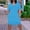 Blue, variant on Women's Casual Dresses Plus Size Dress for Women V Neck Summer Solid Casual Sundresses Pocket Knee Short Sleeve with Pockets Sun Dress