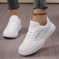 thumbnail image 2 of Sewkxo Womens Tennis Shoes Lightweight Casual Shoes Mesh Breathable Walking Shoe for Women Low Top Sneakers,White 37, 2 of 5
