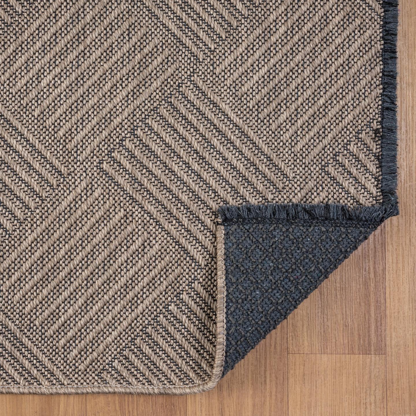 Luxe Weavers Geometric Non-Slip Brown 8x10 Washable Area Rug, Modern Carpet