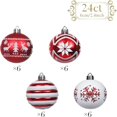 thumbnail image 4 of Juego de 24 esferas de 6 cm para árbol de Navidad, bolas plateadas de colores rojo y blanco, adornos colgantes para árbol de Navidad, decoración para fiestas de Año Nuevo, 4 of 4