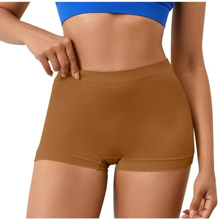 Wdfiry Women s Knitting Cotton Boxer Briefs Seamless Butt Lifter Boyshorts Underwear Comfort High Waist Hip Enhancer Padded Shaping Panty