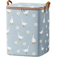 thumbnail image 2 of LAICAIW Clothes Storage Bag Portable Non Woven Clothing Quilt Storage Bag Clothes Storage Box Folding Wardrobe Storage Container with Durable Handle Wardrobe Category Storage Box Baby Clothes (Blue, 2 of 5