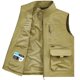 thumbnail image 2 of Camiseta sin mangas con cuello vuelto para hombre, informal, de color liso, con bolsillo y solapa, sin mangas, fina, para exteriores, con múltiples bolsillos, de poliéster., 2 of 6